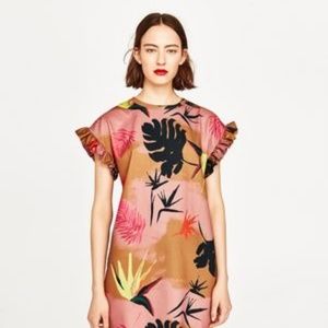 Zara tropical print dress